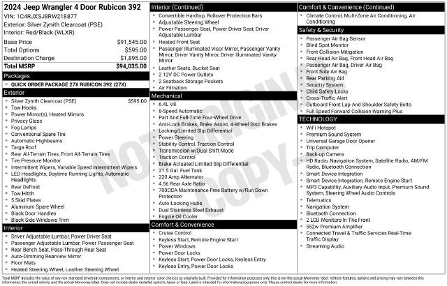 2024 Jeep Wrangler Rubicon 392