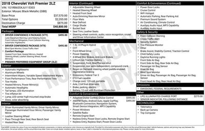 2018 Chevrolet Volt Premier