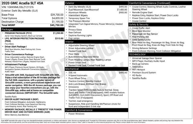 2020 GMC Acadia SLT