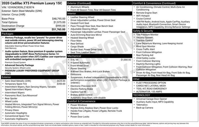 2020 Cadillac XT5 Premium Luxury