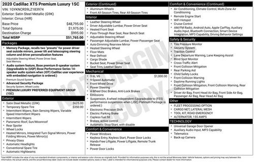 2020 Cadillac XT5 Premium Luxury