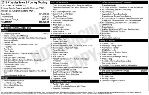 2016 Chrysler Town & Country Touring