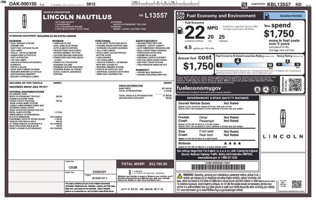 2019 Lincoln Nautilus Select