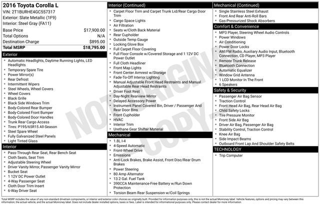 2016 Toyota Corolla L
