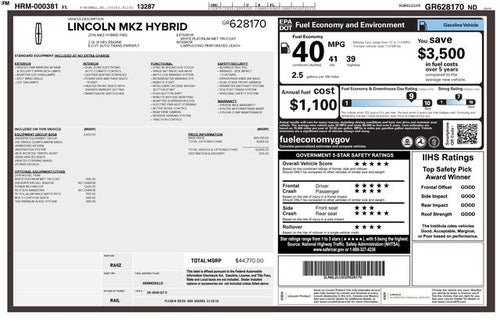 2016 Lincoln MKZ Hybrid