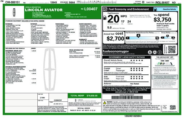 2024 Lincoln Aviator Reserve