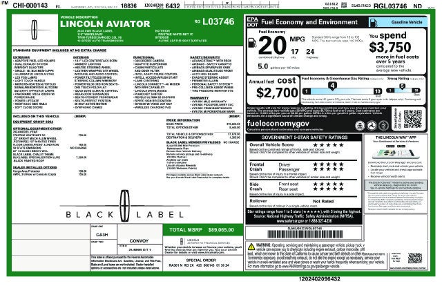 2024 Lincoln Aviator Black Label