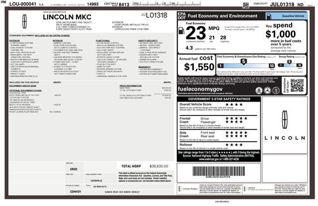 2018 Lincoln MKC Select