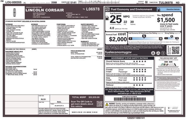 2026 Lincoln Corsair Reserve