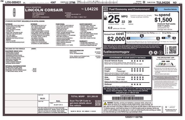 2026 Lincoln Corsair Reserve
