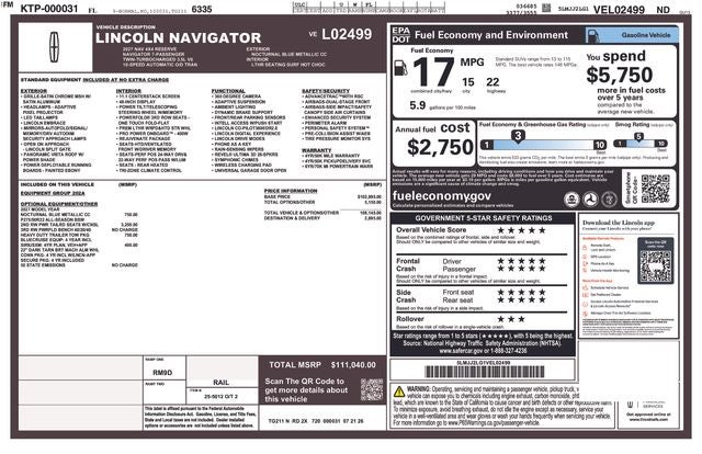 2027 Lincoln Navigator Reserve
