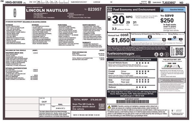 2026 Lincoln Nautilus Reserve