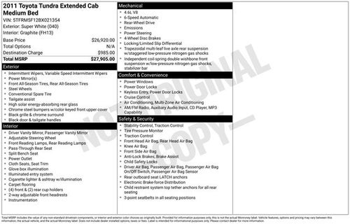 2011 Toyota Tundra Grade 4.6L V8