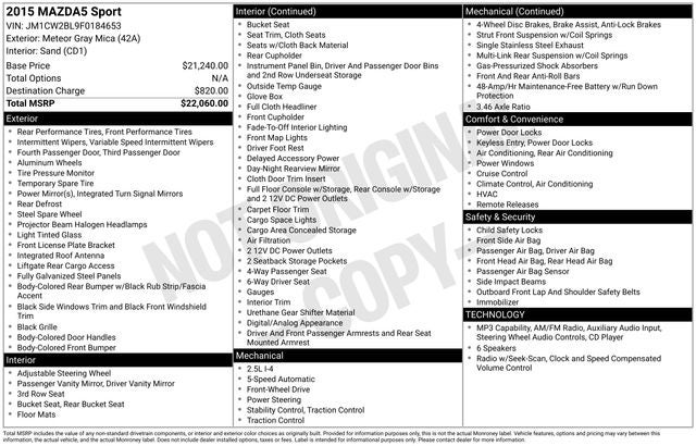 2015 Mazda Mazda5 Sport