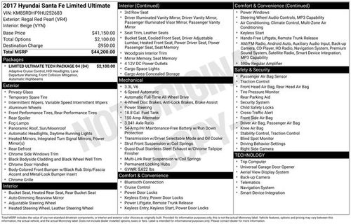 2017 Hyundai Santa Fe Limited Ultimate