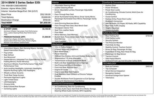 2014 BMW 5 Series 535i