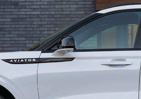 The driver’s door of a white 2025 Lincoln Aviator® SUV is showcased. | Astro Lincoln in Pensacola FL