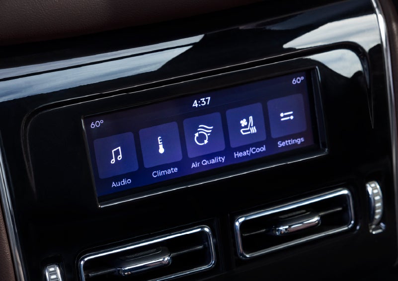Driver controls like music, temperature, air quality, settings, and heat/cool seats are shown. | Astro Lincoln in Pensacola FL
