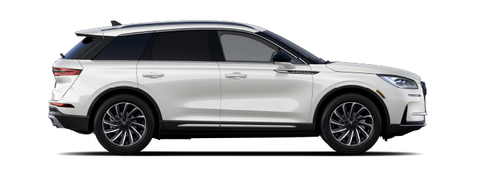 The passenger side of a Lincoln Corsair® SUV is shown in Pristine White. | Astro Lincoln in Pensacola FL